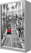 Шкаф-купе 2-х дверный с фотопечатью Лондон, трамвай